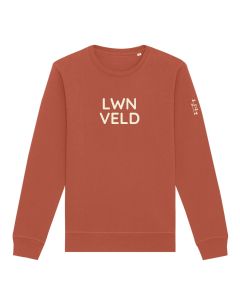Ronde Hals Sweater Leeuwenveld Unisex Roodbruin